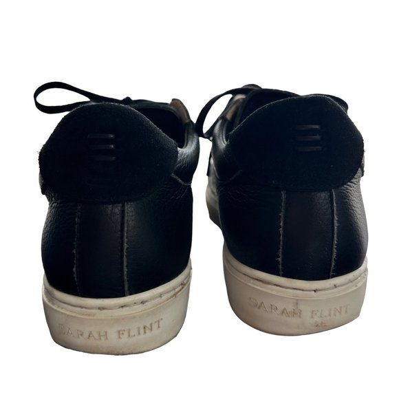 Sarah Flint The Perfect Sneaker Black Leather Lace-up Pointed Toe Size 39 US 8.5 - Picture 6 of 11